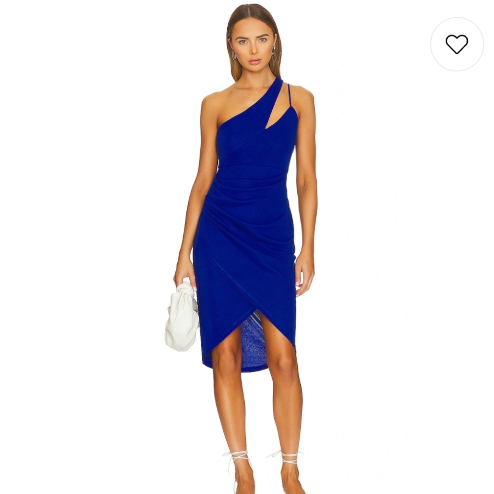 BCBG One Shoulder Dress Lapis Blue Size 10 NWT